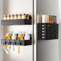 Magnetic Spice Rack for Refrigerator Black, 4 Pack